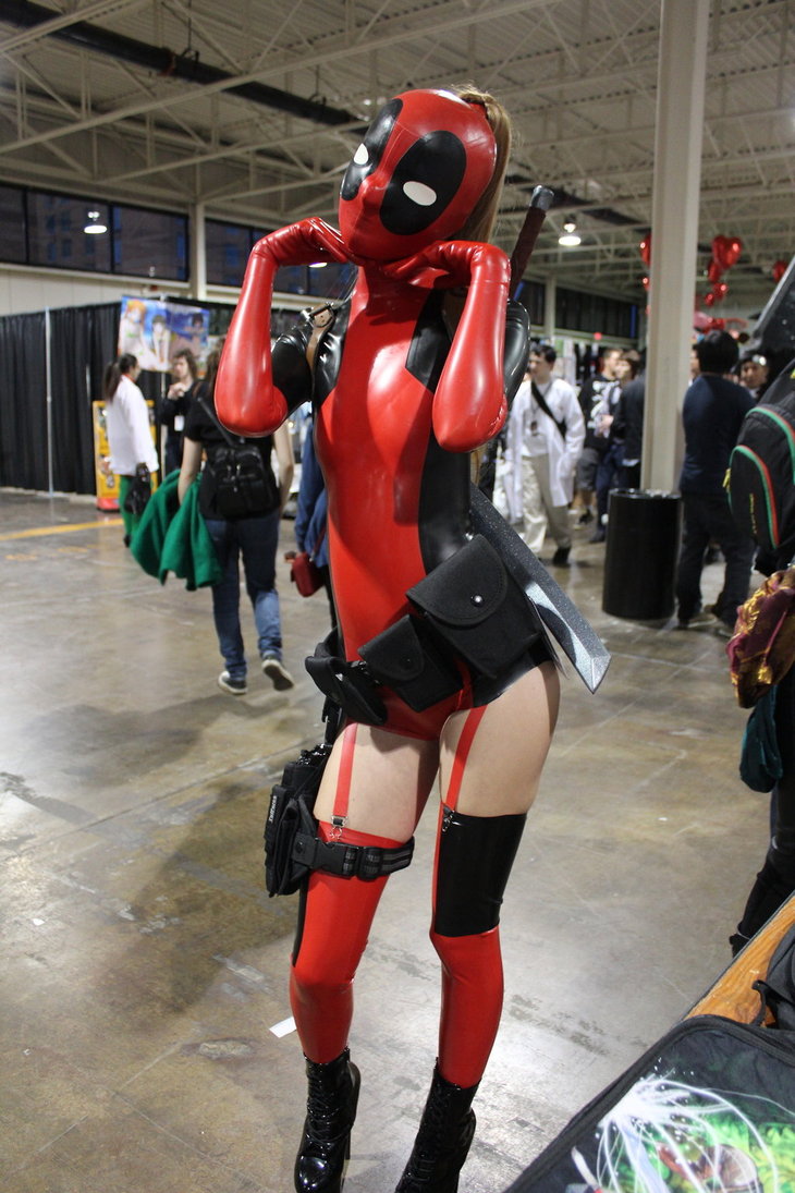 Sexy PVC Deadpool Cosplay Costume Catsuits